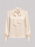 Blusa Satinada con Lazo
